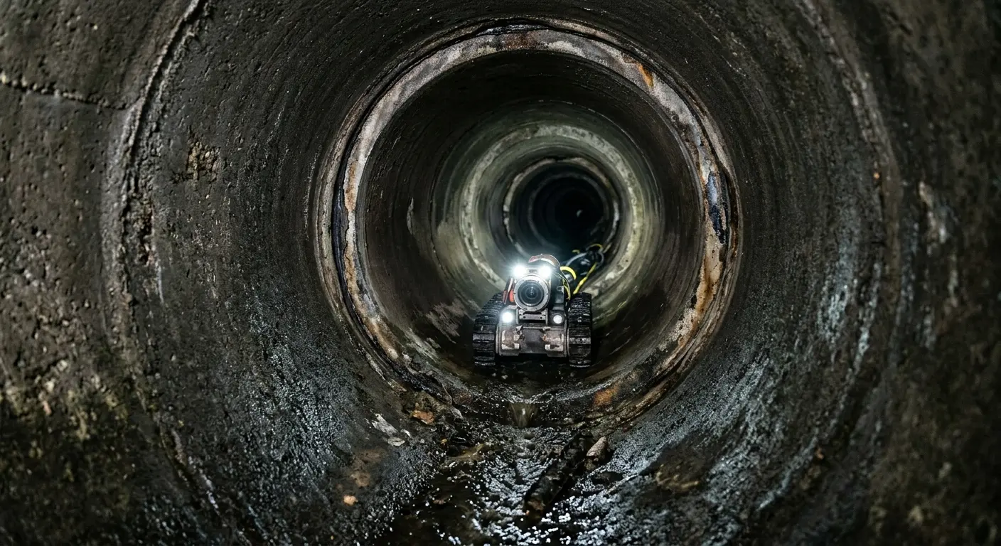 Robotic sewer camera inspecting pipe interior for Drain Snake Service in Kuna